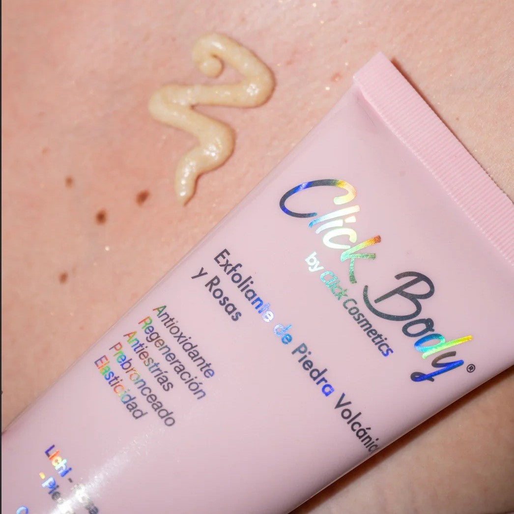 Exfoliante Corporal De Piedra Volcánica y Rosas Click Hair
