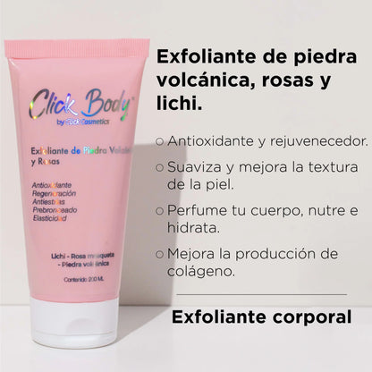 Exfoliante Corporal De Piedra Volcánica y Rosas Click Hair