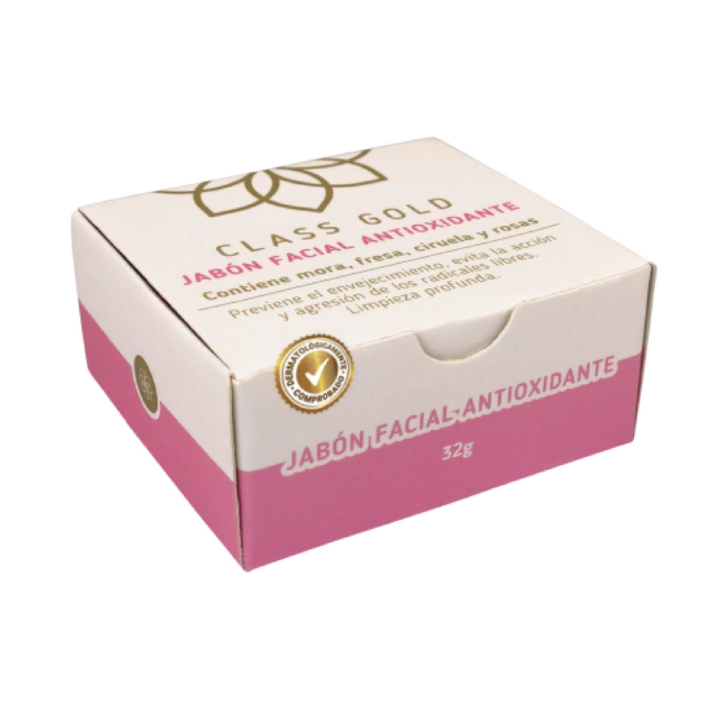 Jabón Facial Antioxidante Piel Seca 32gr Rosa