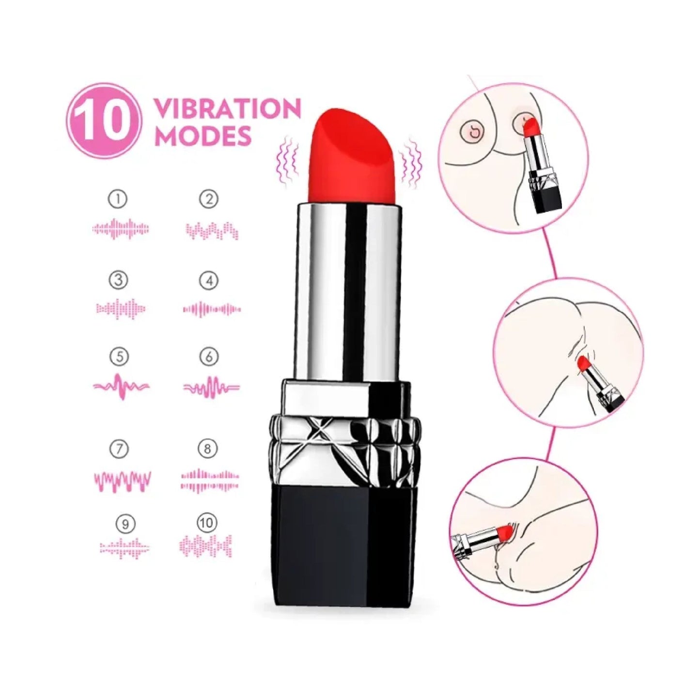 Labial Vibrador Mini Recargable